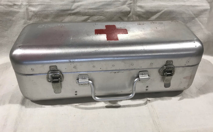 Vintage Aluminium Army First Aid Box  #4291