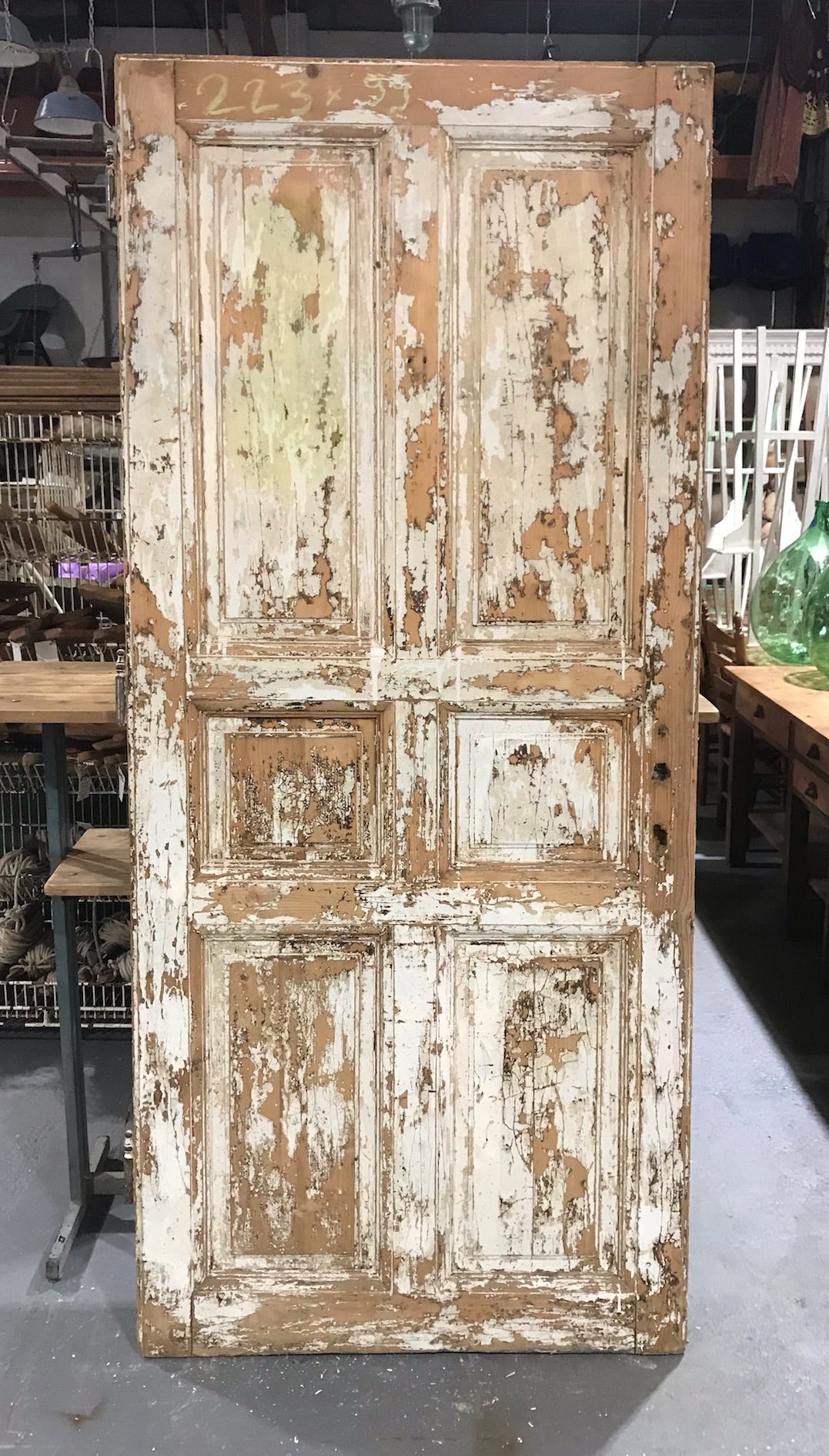 Vintage European Wooden House Door #3433/ 9