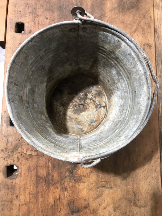 Vintage  European Galvanised  Water Bucket  #3458 C