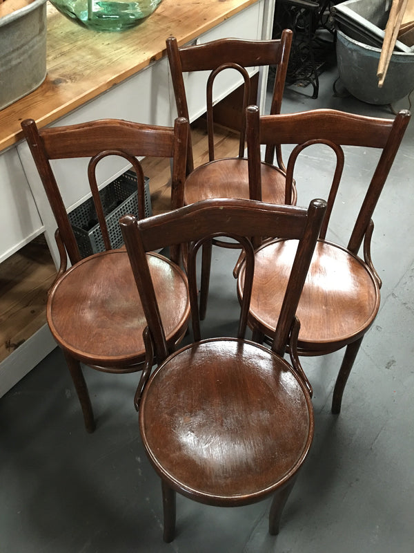 Vintage Czech Thonet Chairs x 4  # 3086