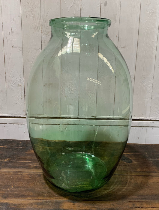 Vintage Romanian Light Green  Glass Vase  #4358