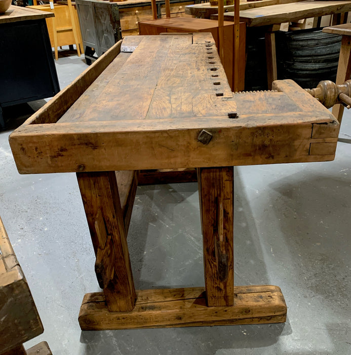 Vintage  European Carpenters Woodworking  Workbench 1920s #4363