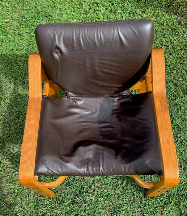 Swedish Mid Century Leather  Lounge Chair  #4437 Byron