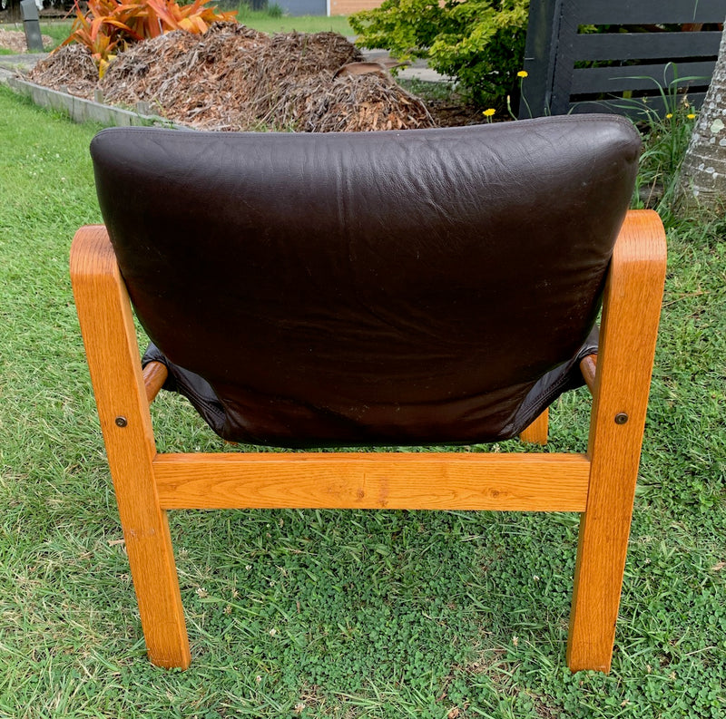 Swedish Mid Century Leather  Lounge Chair  #4437 Byron