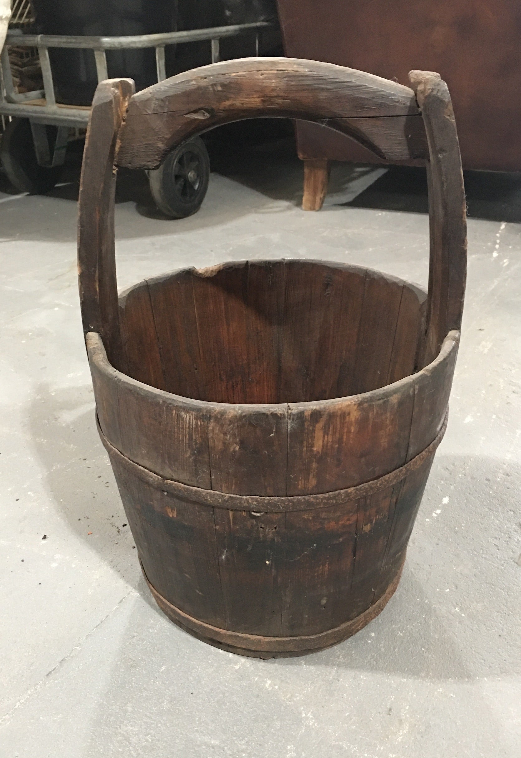 Vintage Dutch  Wooden Water-Well Bucket #3265 (3)