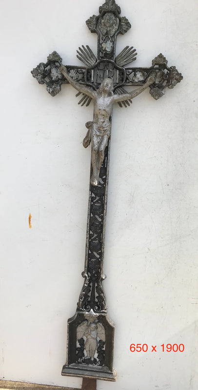Old European Cast Iron Crucifix #3038/4